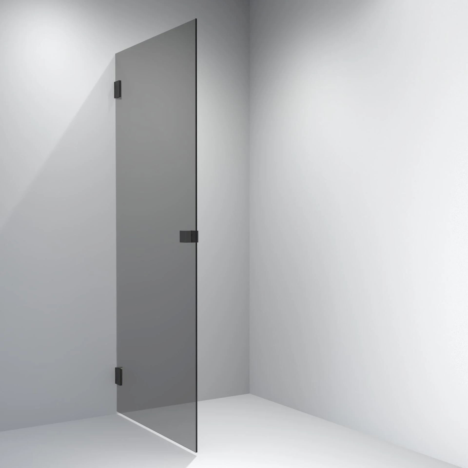 NRF1395753 - Dusjdør rett EMIL 90x200cm sotet glass, sort matt - 